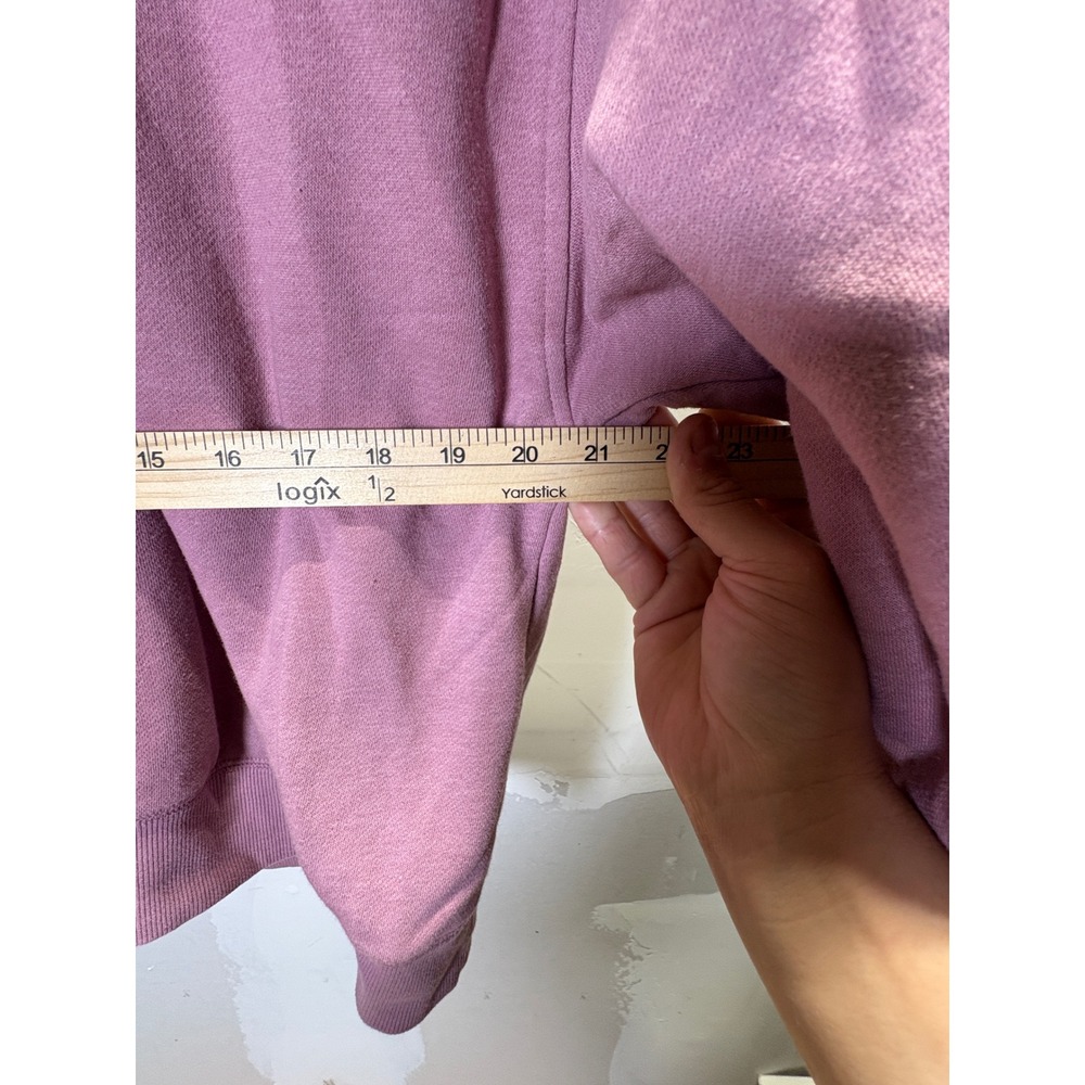 Old Navy Womens Medium Dusty Rose Lace Up Pullover Sweatshirt Mauve Fleece M - Picture 6 of 6